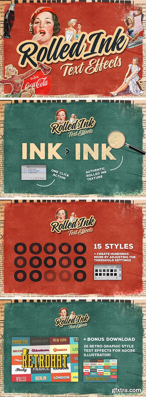 Vector Text Effects - Rolled Ink