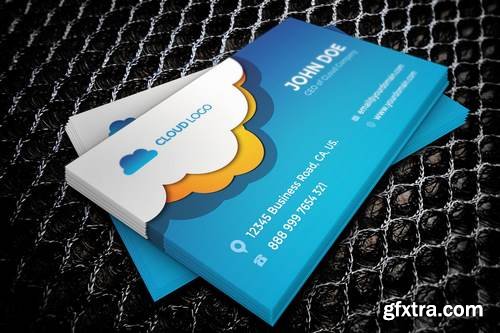 Cloud Hosting Server Business Card Design