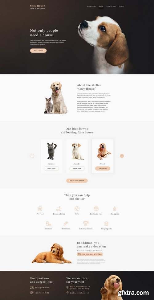 Animal Shelter Website PSD