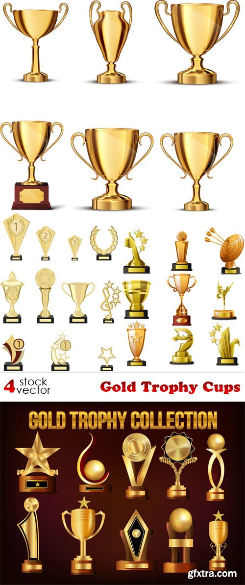 Vectors - Gold Trophy Cups