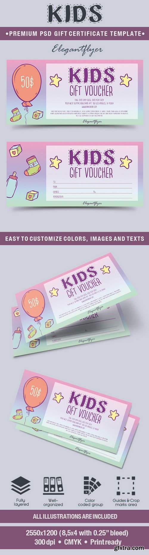 Kids – Premium Gift Certificate PSD Template