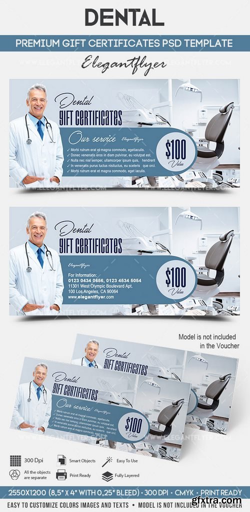 Dental – Premium Gift Certificate PSD Template