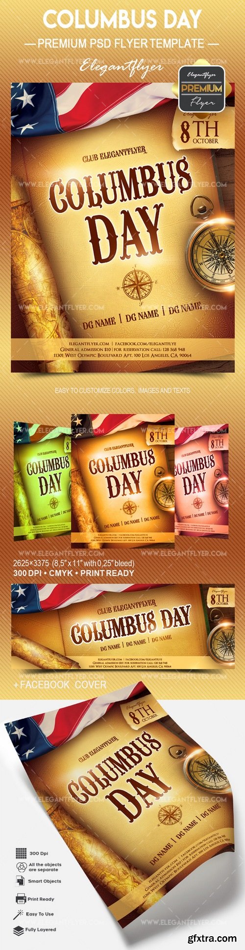 Columbus Day – Flyer PSD Template + Facebook Cover