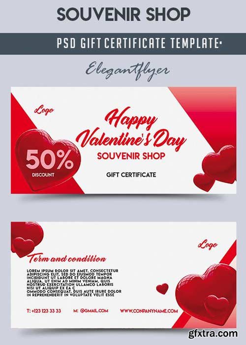 Souvenir Shop V1 2018 Gift Certificate PSD Template