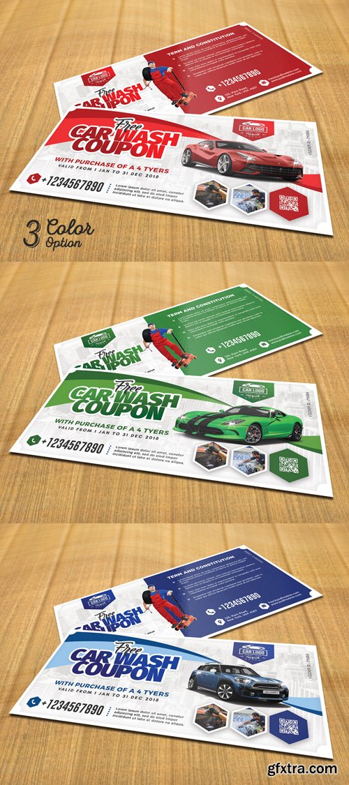 Car Wash Coupon PSD Templates