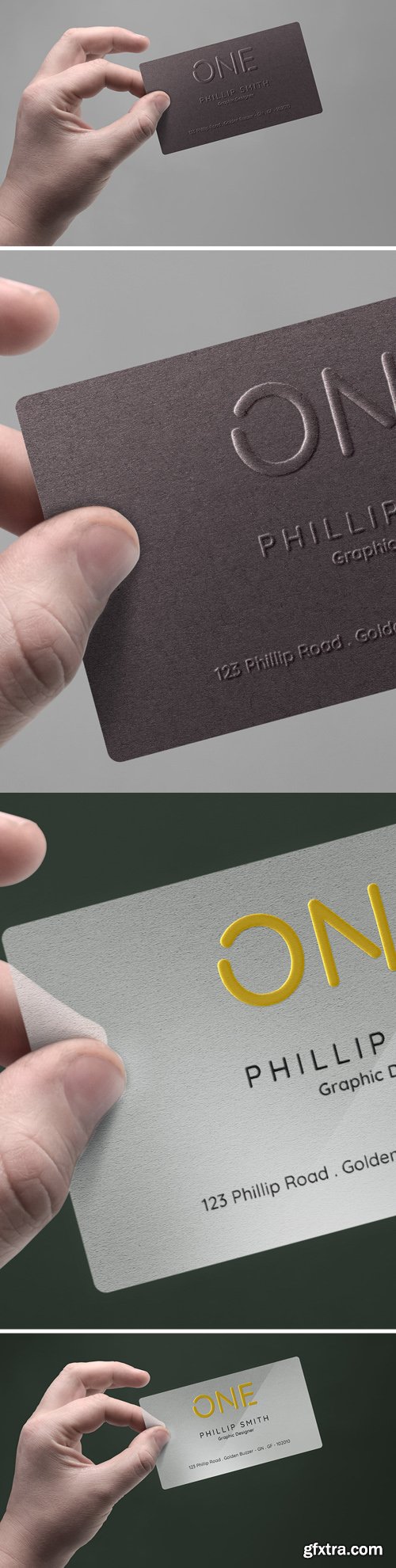 Realistic Business Card In Hand PSD Mockup Template