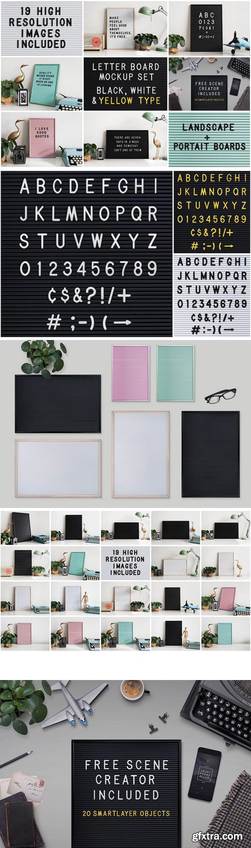 CM - Letter board mockup set 2103025