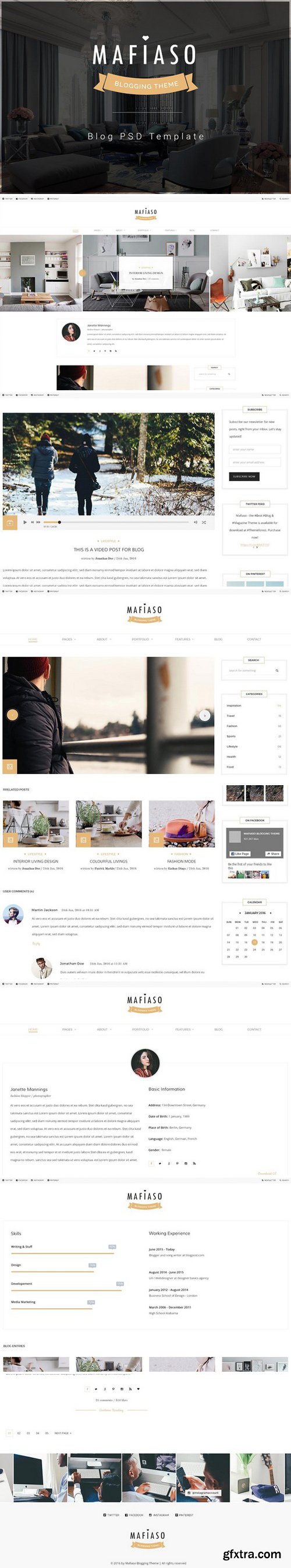 CM - Mafiaso - Blog PSD Template 2135529