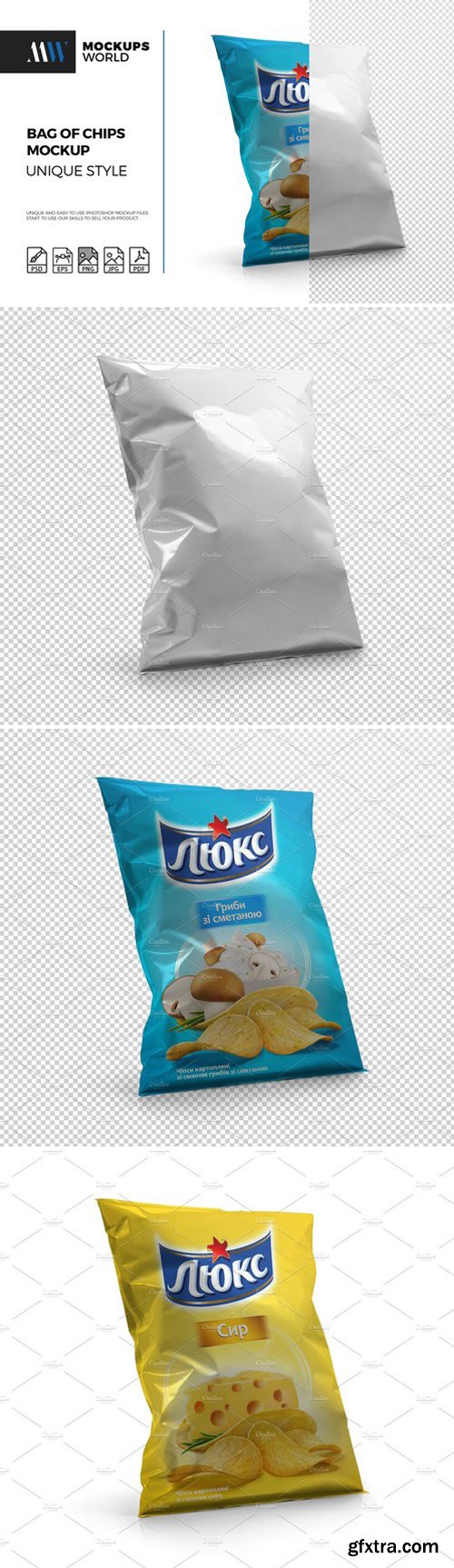 CM - Realistic Chips Bag Mockup 2137565