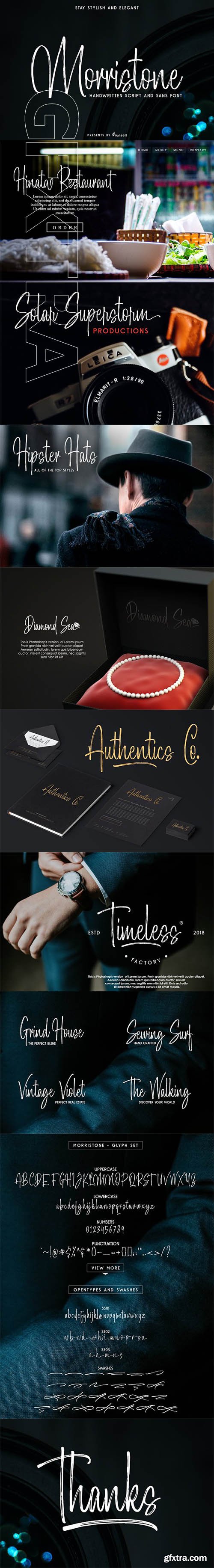 CreativeMarket - Morristone Script & Sans 2197377