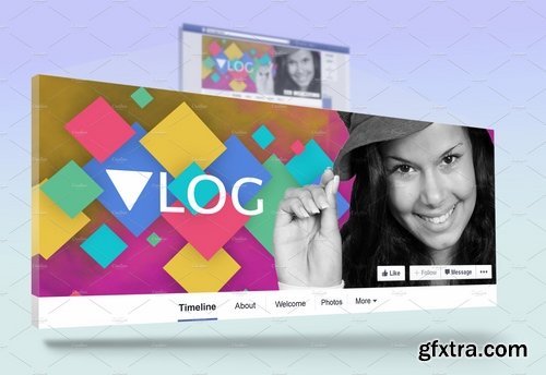 CM - Vlog hero facebook cover template 1896436