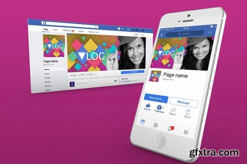 CM - Vlog hero facebook cover template 1896436