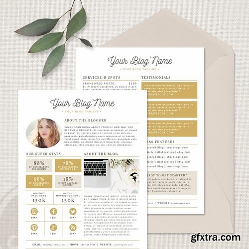 CM - Blogger Media Kit Template - 2 Page 1928875