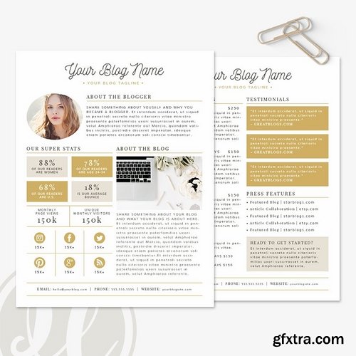 CM - Blogger Media Kit Template - 2 Page 1928875