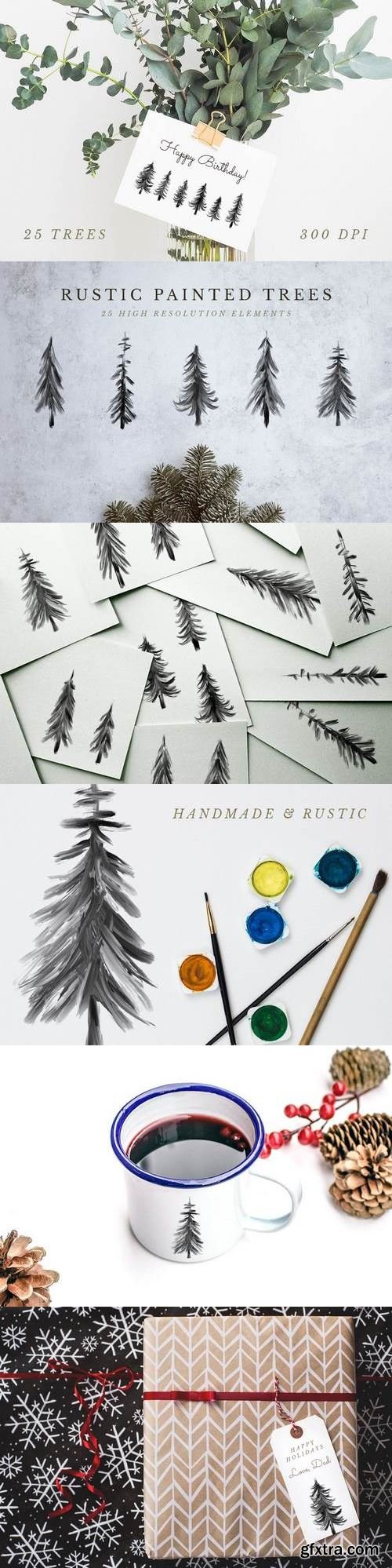 Rustic Painted Trees