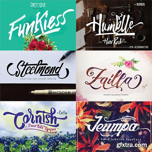 Collection of 10 Unique Fonts Familys - 47 Fonts