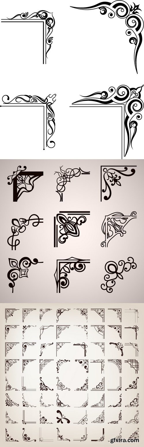 Vectors - Ornamental Floral Corners 23