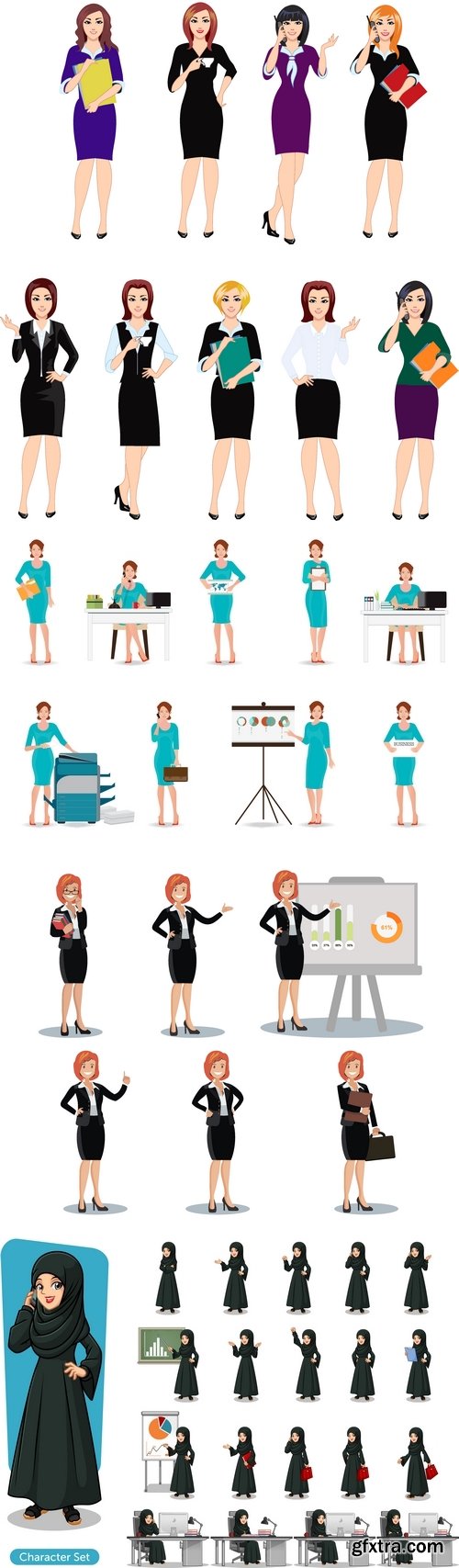 Vectors - Businesswoman Set 15