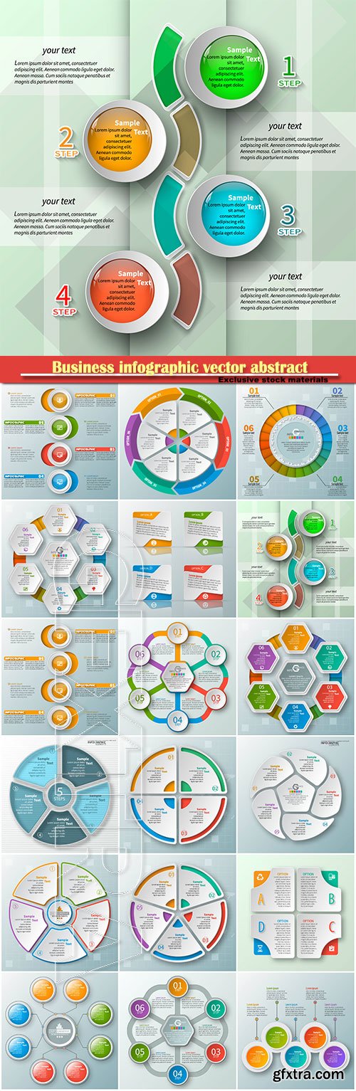 Business infographic vector abstract 3d paper elements