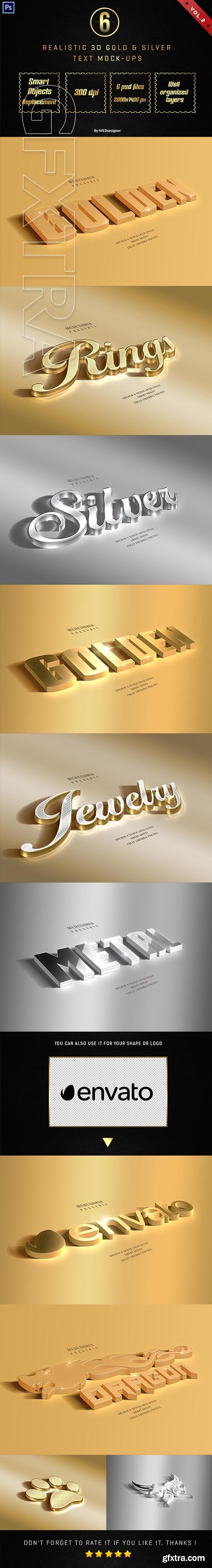 GraphicRiver - 3D Golden & Silver Layer Styles Vol.2 21257186