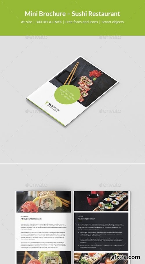 GraphicRiver - Mini Brochure – Sushi Restaurant A5 21261999