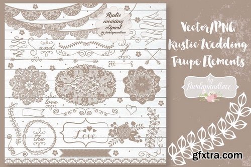 VectorPNG Rustic Wedding Taupe Elements