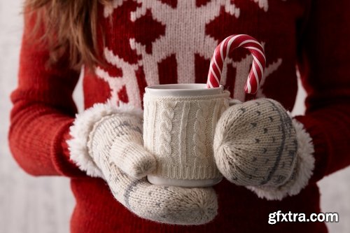 Warm winter clothes crocheted mittens gloves hot drink 25 HQ Jpeg