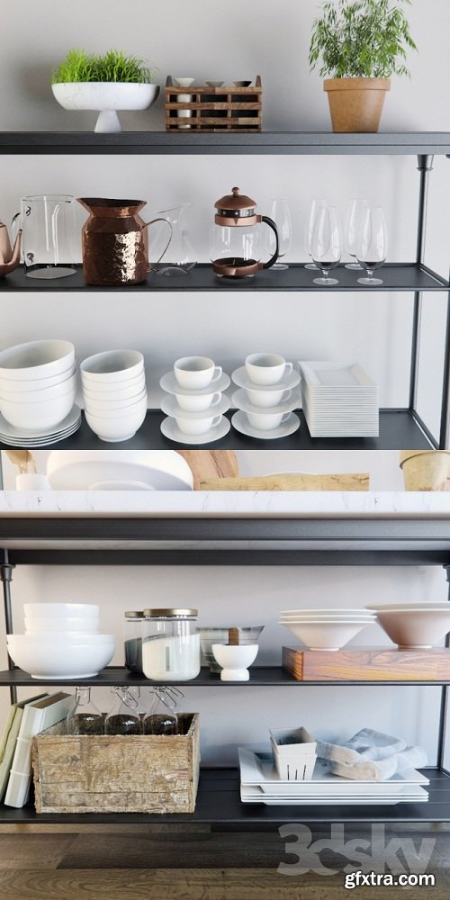 Shelving in the kitchen