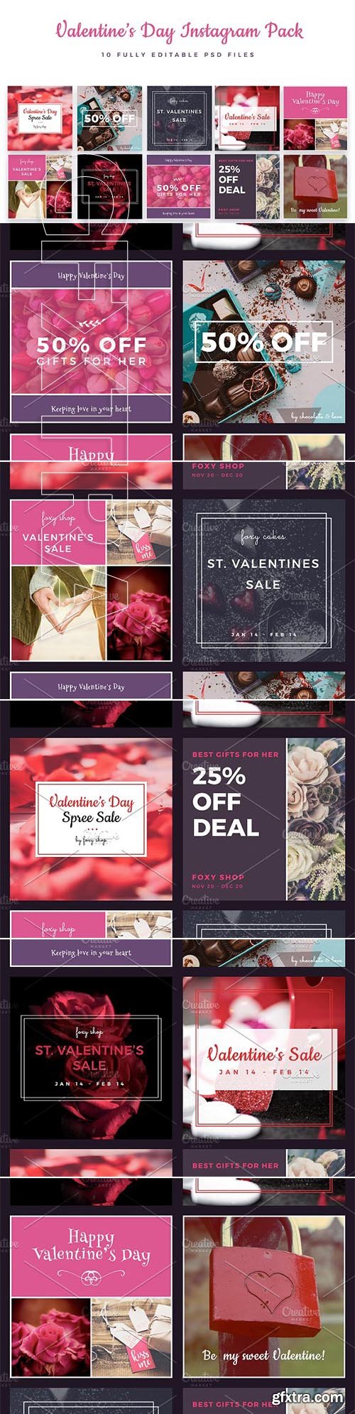 CreativeMarket - Valentines Day Instagram Pack 2219771