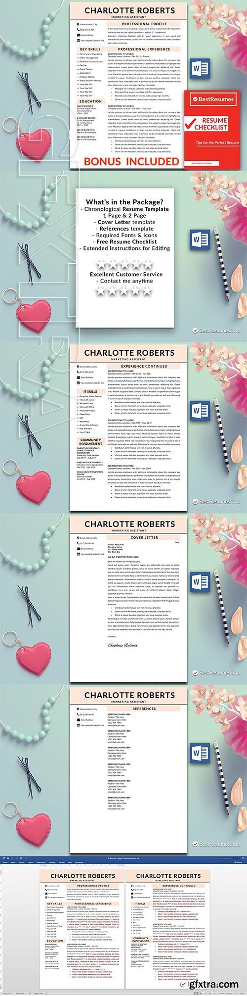 CreativeMarket - Professional Resume Template Word 2219741