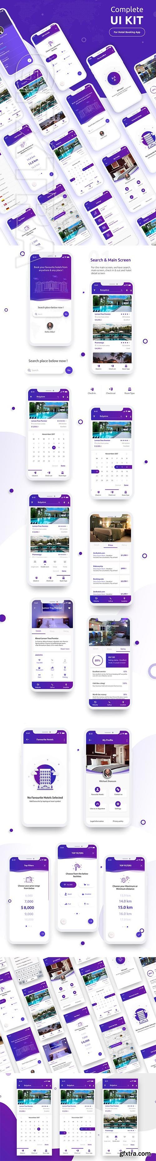 CreativeMarket - Complete UI Kit - Hotel Booking App 2219656