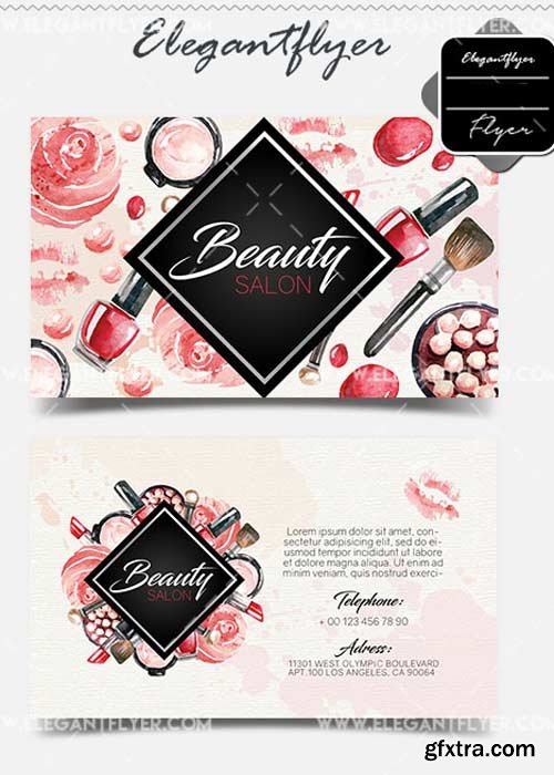 Beauty Salon v1 2018 Business Card Templates PSD