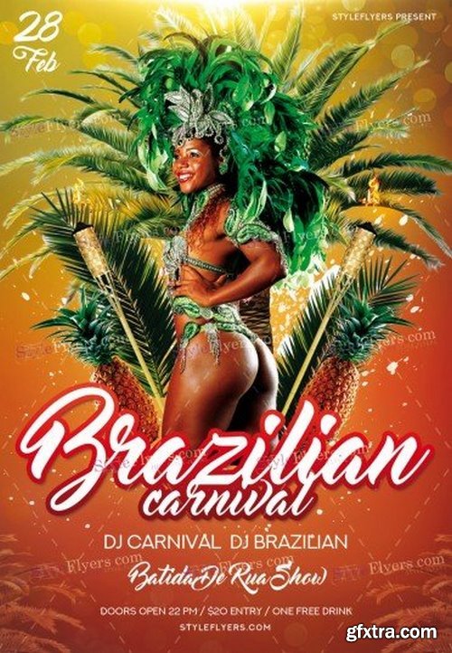 Brazilian Carnival PSD Flyer Template