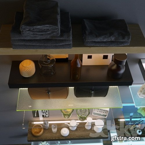 Shelves with illumination 3d model