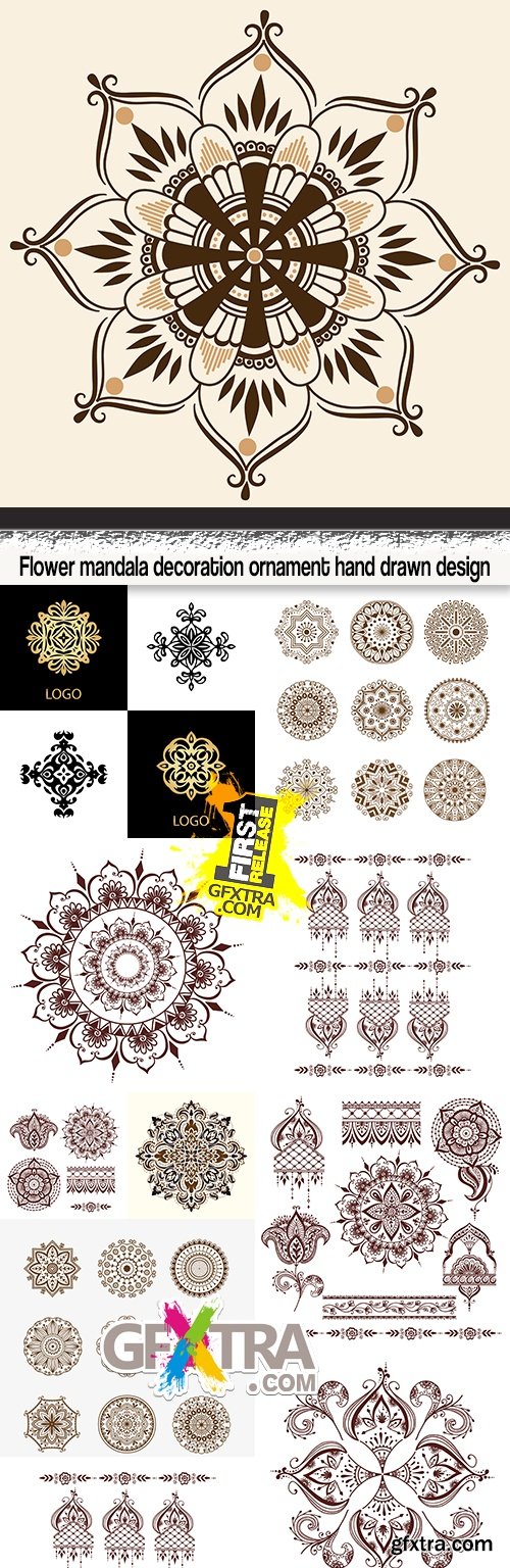 Flower mandala decoration ornament hand drawn design