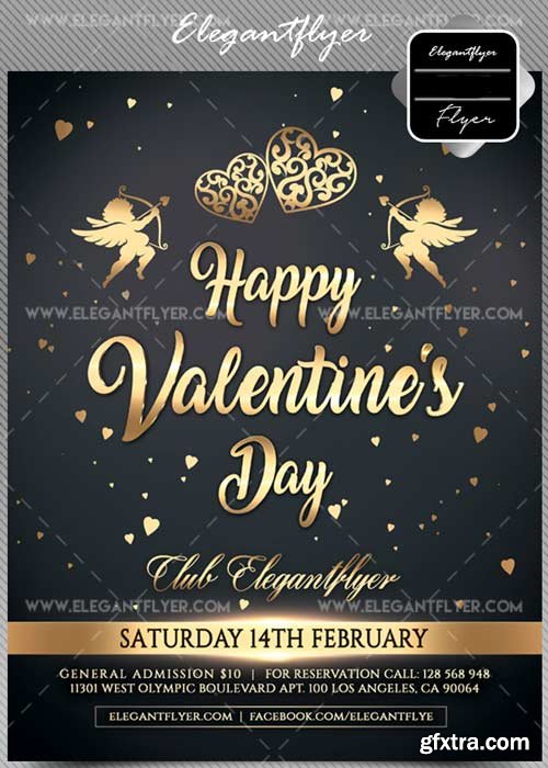 Valentine Day V15 Flyer PSD Template + Facebook Cover