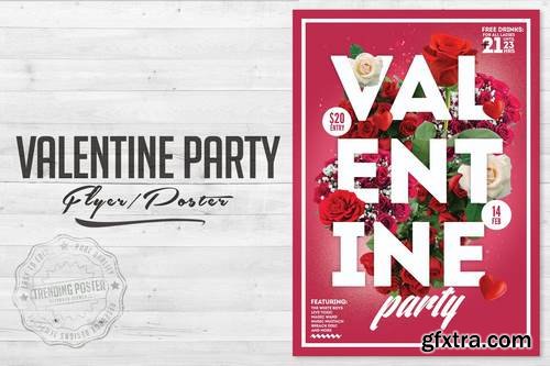 Valentine Party Flyer Poster