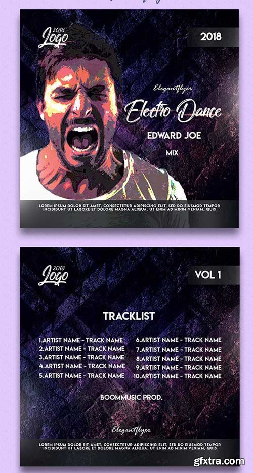 Electro Dance V1 2018 Premium CD Cover PSD Template