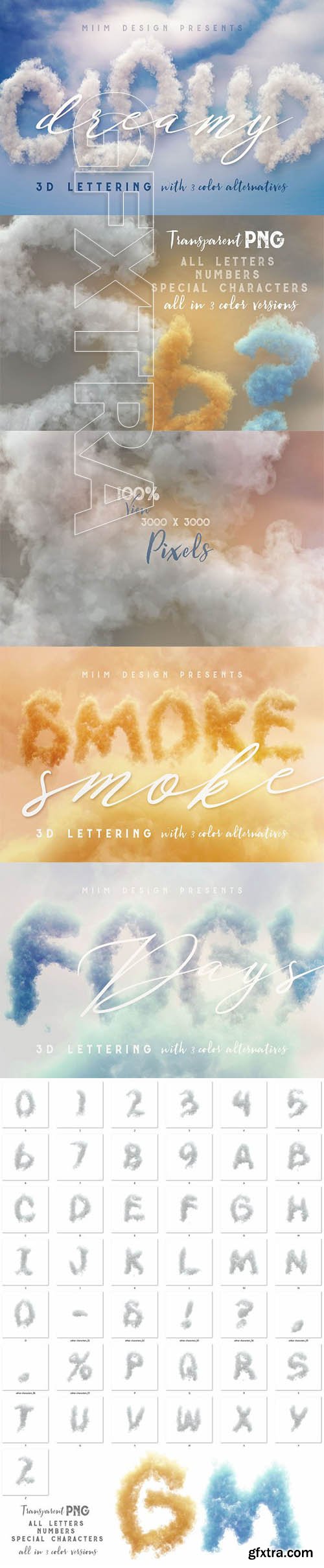 CreativeMarket - Dreamy Clouds - 3D Lettering 2219195