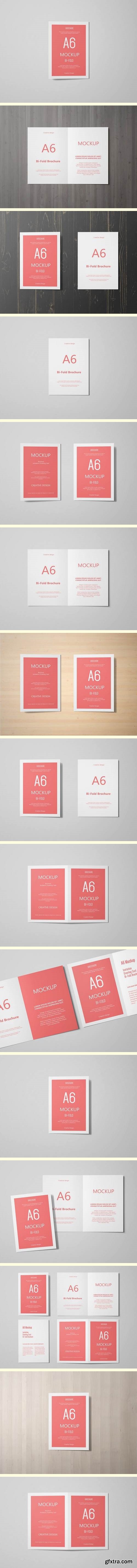 A6 Portrait Greeting Card Invitation Mockup Set 1