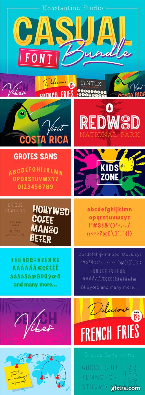 CM - 6 in 1 CASUAL Font Bundles 2164433