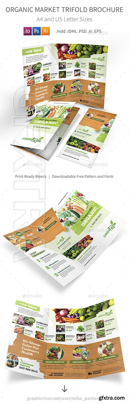 GraphicRiver - Organic Market Trifold Brochure 3 21267130