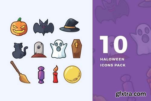 10 Halloween Icons Pack