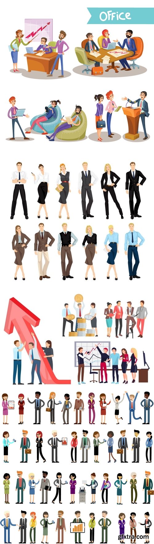 Vectors - Flat Business People 23