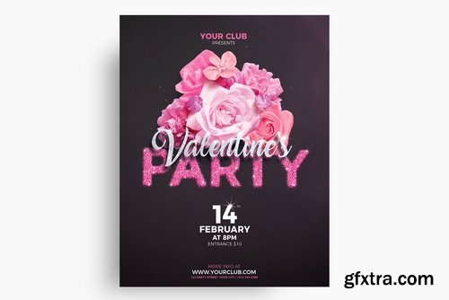 CM - Valentine\'s Day Party Flyer Template 2207189