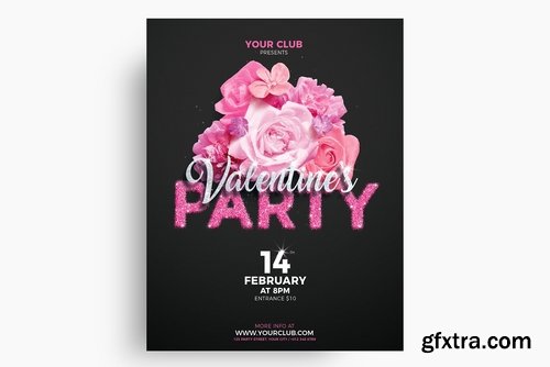 CM - Valentine\'s Day Party Flyer Template 2207189