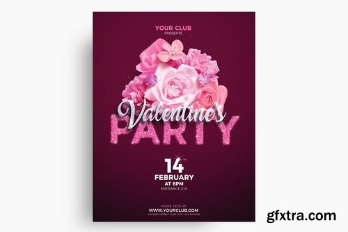 CM - Valentine\'s Day Party Flyer Template 2207189