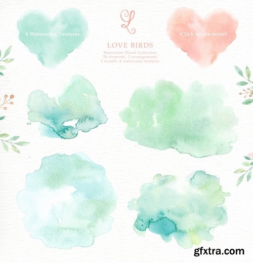 CM - Love Birds Watercolor Cliparts 2206179