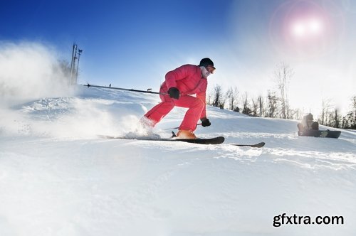 Mountain skier skiing slope snow snowboard winter holidays 25 HQ Jpeg