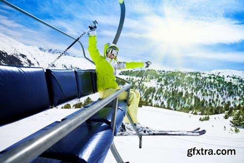 Mountain skier skiing slope snow snowboard winter holidays 25 HQ Jpeg